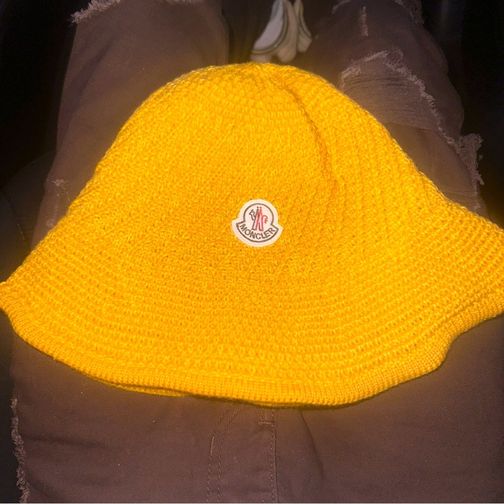 MONCLER Logo Bonded Virgin Wool Blend Bucket Hat